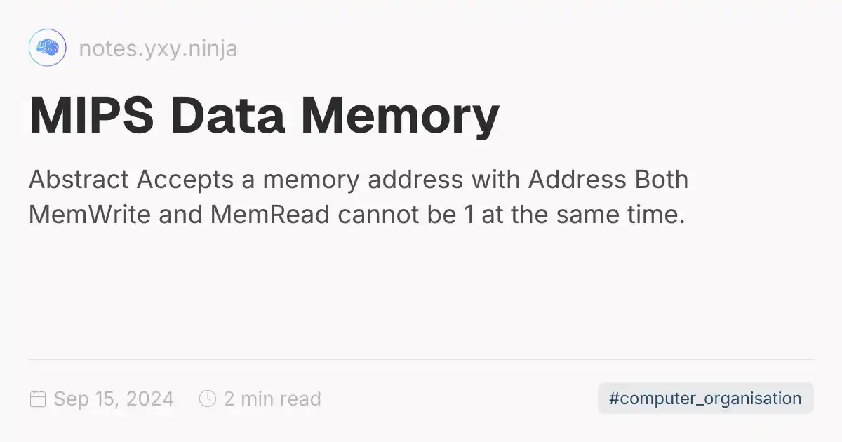 MIPS Data Memory