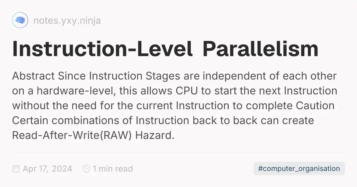 Instruction-Level Parallelism